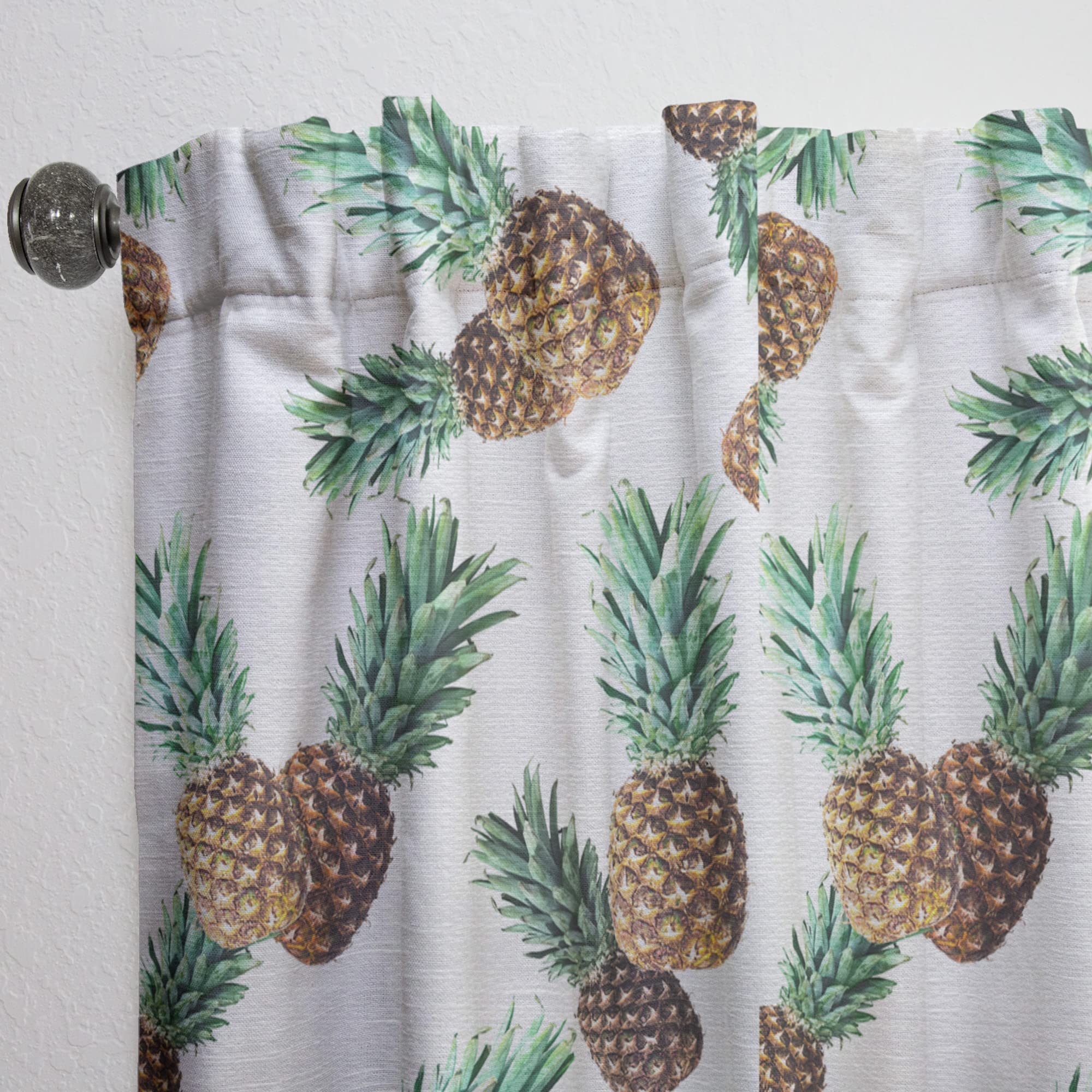 Pineapple Summer Bliss V Thermal Insulated Curtains - 52x95 Inch Single Panel for Bedroom & Living Room - Blackout Drapes for Sun Protection & Energy Efficiency | Perfect for Coastal, Tropical, or Summer Home Decor