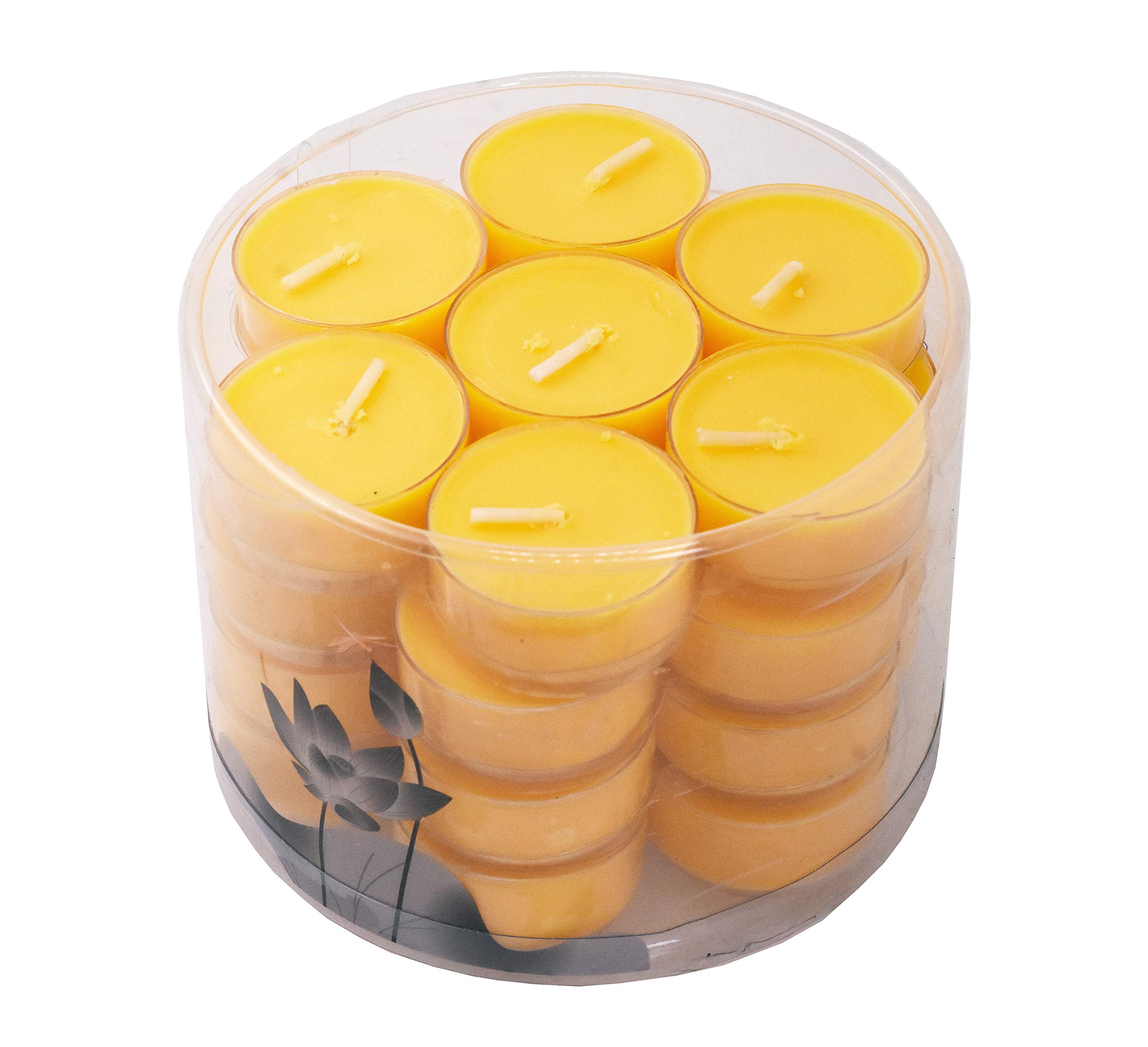 Premium Tibetan Tealight Ghee Butter Lamp Candle Set - Pure Vanaspati for Meditation, Yoga, Puja & Spiritual Ceremonies | Clear Glass Container for Home Altar, Diwali & Buddhist Rituals