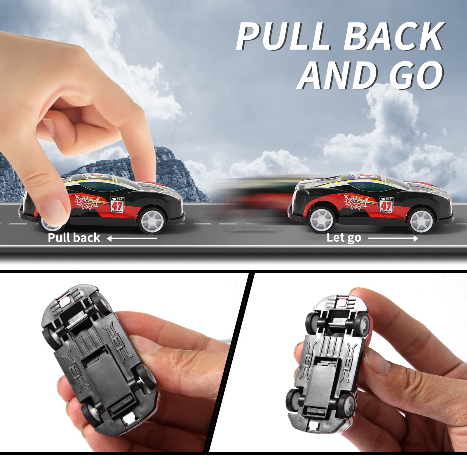 28 Pack Pull Back Cars for Kids - Mini Race Car Toys Bulk Set, Party Favors, Goodie Bag Stuffers & Pinata Fillers for Boys & Girls - Perfect for Birthday Parties, Classroom Rewards & Toddler Playtime