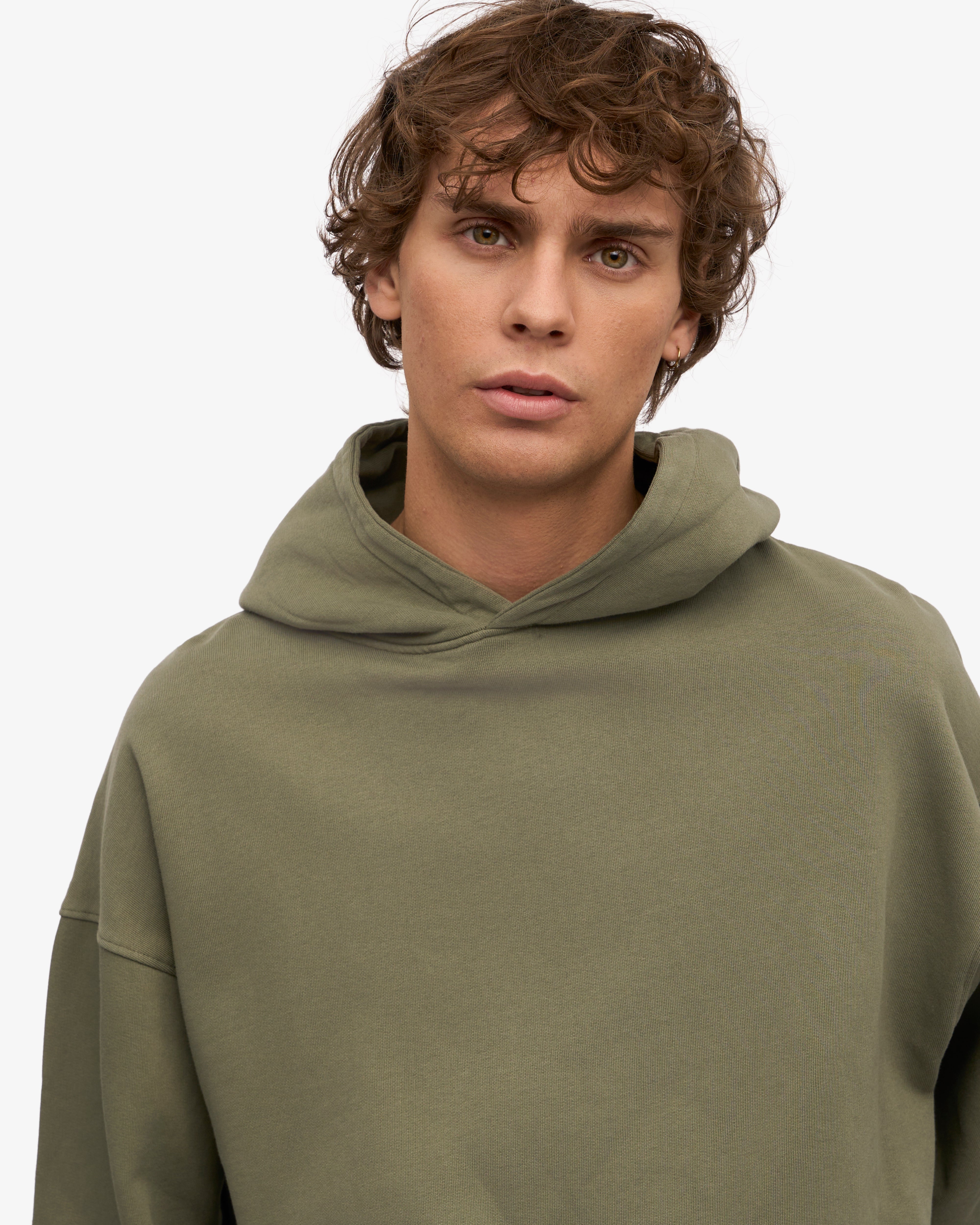 Organic Oversized Hoodie for Women - Soft & Cozy Pullover Sweatshirt - Dusty Olive Green - Perfect for Casual Wear, Lounge & Outdoor Activities