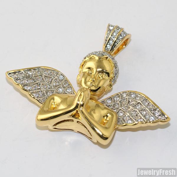14K Gold Praying Angel Pendant with Lab-Grown Diamond - Elegant Religious Jewelry for Women, Perfect for Gifts, Church, and Special Occasions