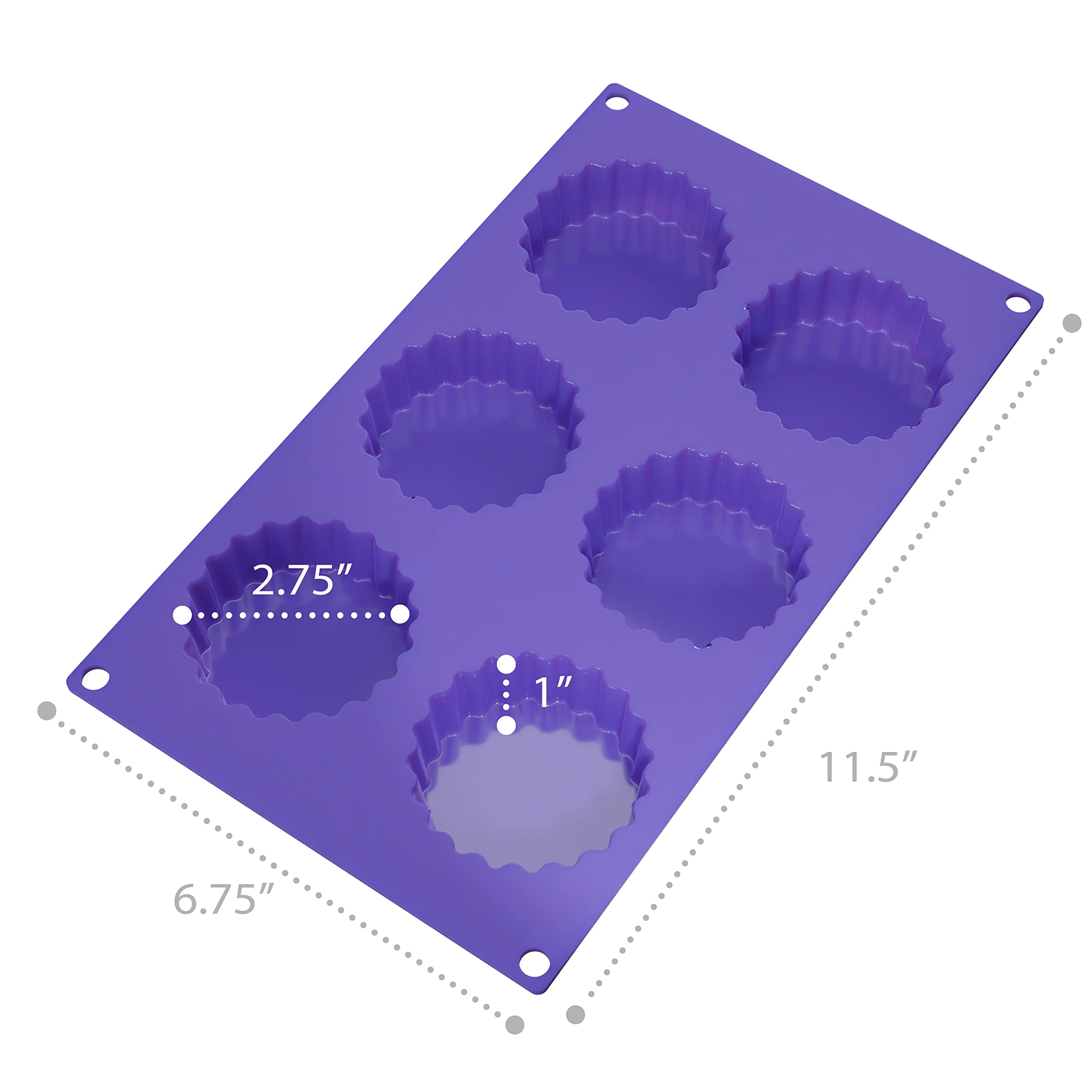 Bakerpan Silicone Mini Tart Pans for Baking - Set of 2 | Non-Stick Mini Pie Pans, Tart Molds, Cheesecake & Quiche Pans | Perfect for Home Baking, Dessert Making & Party Treats