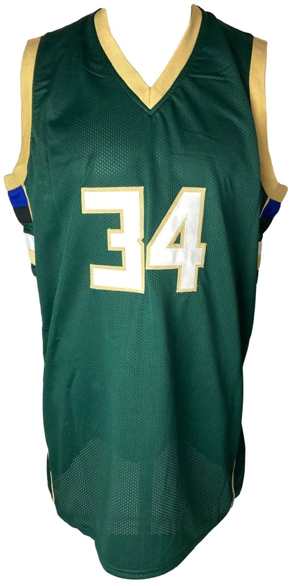 Authentic Giannis Antetokounmpo Milwaukee Bucks Signed Green Basketball Jersey - BAS ITP Certified - Perfect for NBA Collectors, Sports Memorabilia Displays & Bucks Fan Gifts