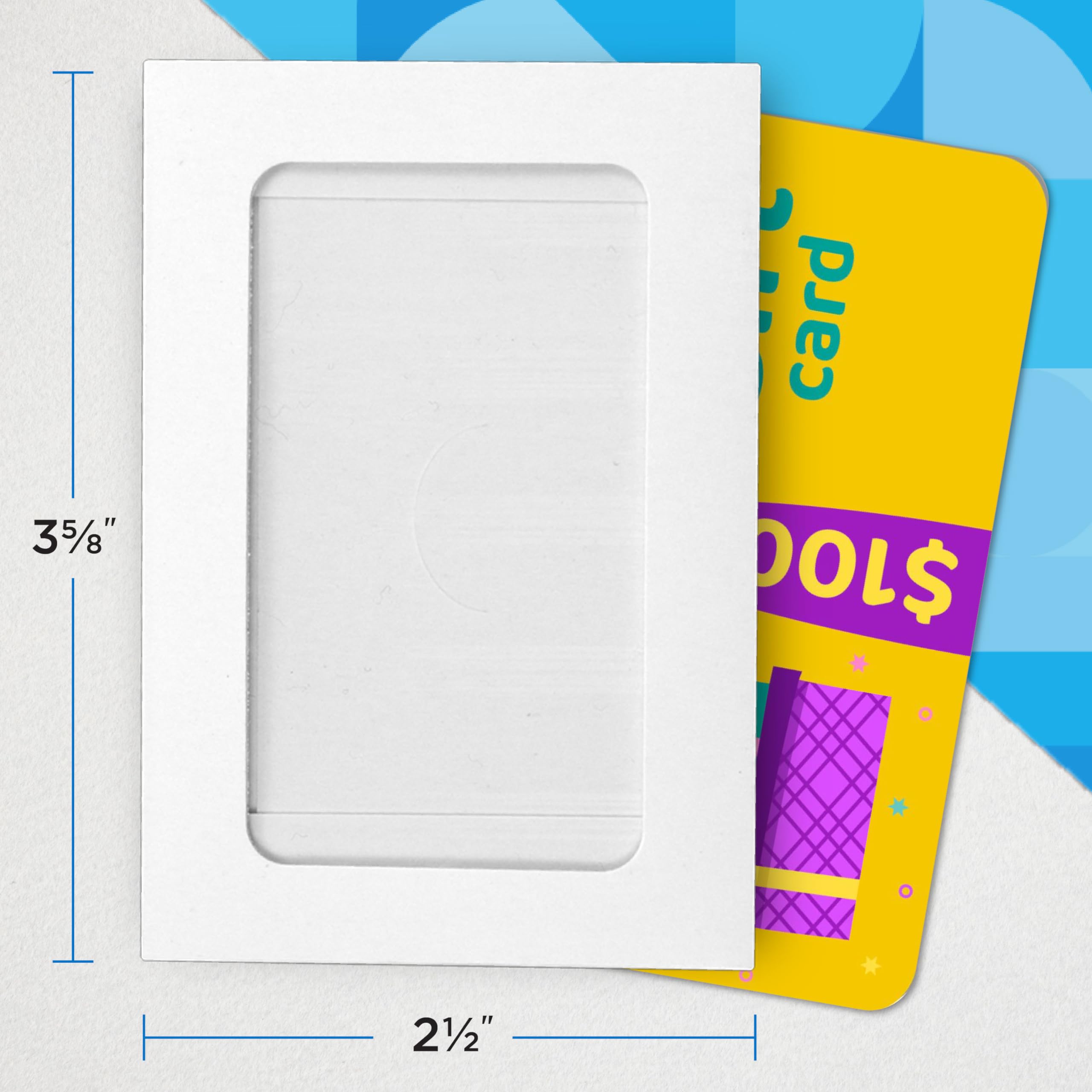 100pcs White Gift Card Envelopes 2.5x3.6in with Clear Window - for Business Cards, Key Cards & Gifts