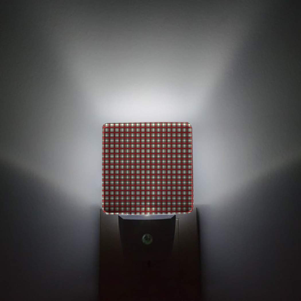 LED Night Light Plug-in with Auto Sensor - Elegant Grid Pattern for Bedroom, Bathroom, Hallway