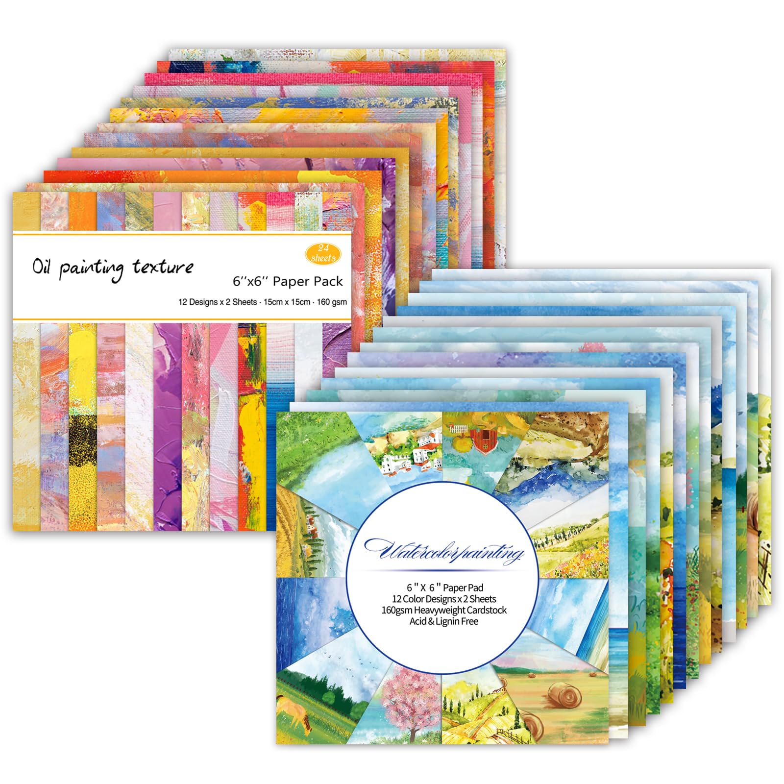 48 Sheets 24 Designs Scrapbook Paper Pad, 6