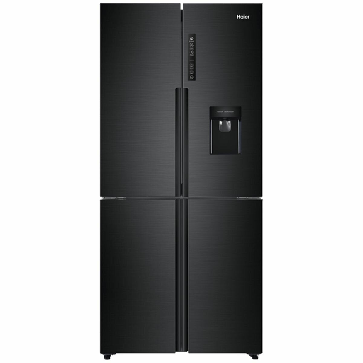Haier 466L Quad Door Frost Free Refrigerator with Water Dispenser - Energy Efficient Black Stainless Steel HRF516YHC | Perfect for Large Families, Entertaining & Modern Kitchens