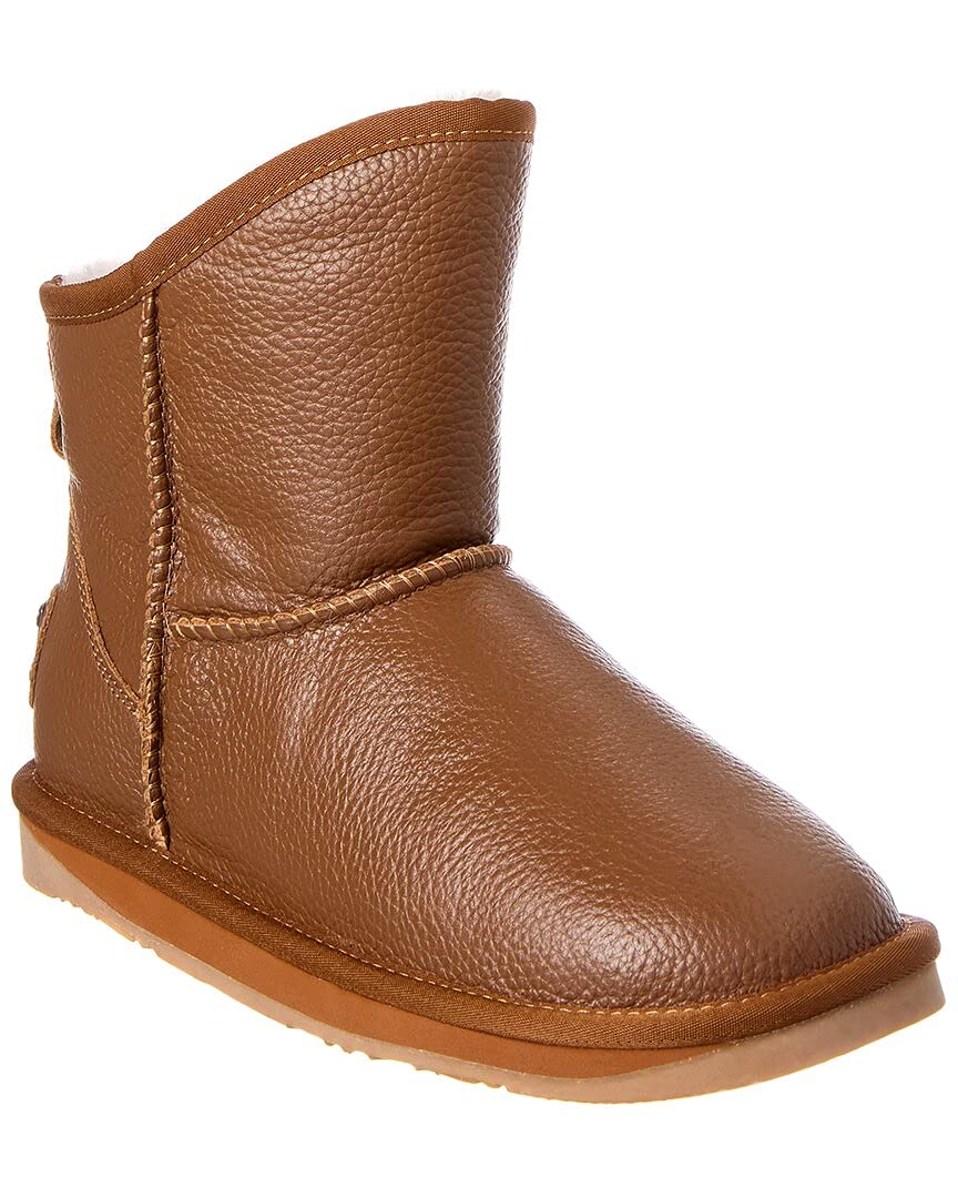 Cozy Xtra Short Buff Boots for Women - Lightweight Comfortable Indoor/Outdoor Leather Boots (Whiskey, Size 7) - Perfect for Casual Wear, Home Lounging & Quick Errands