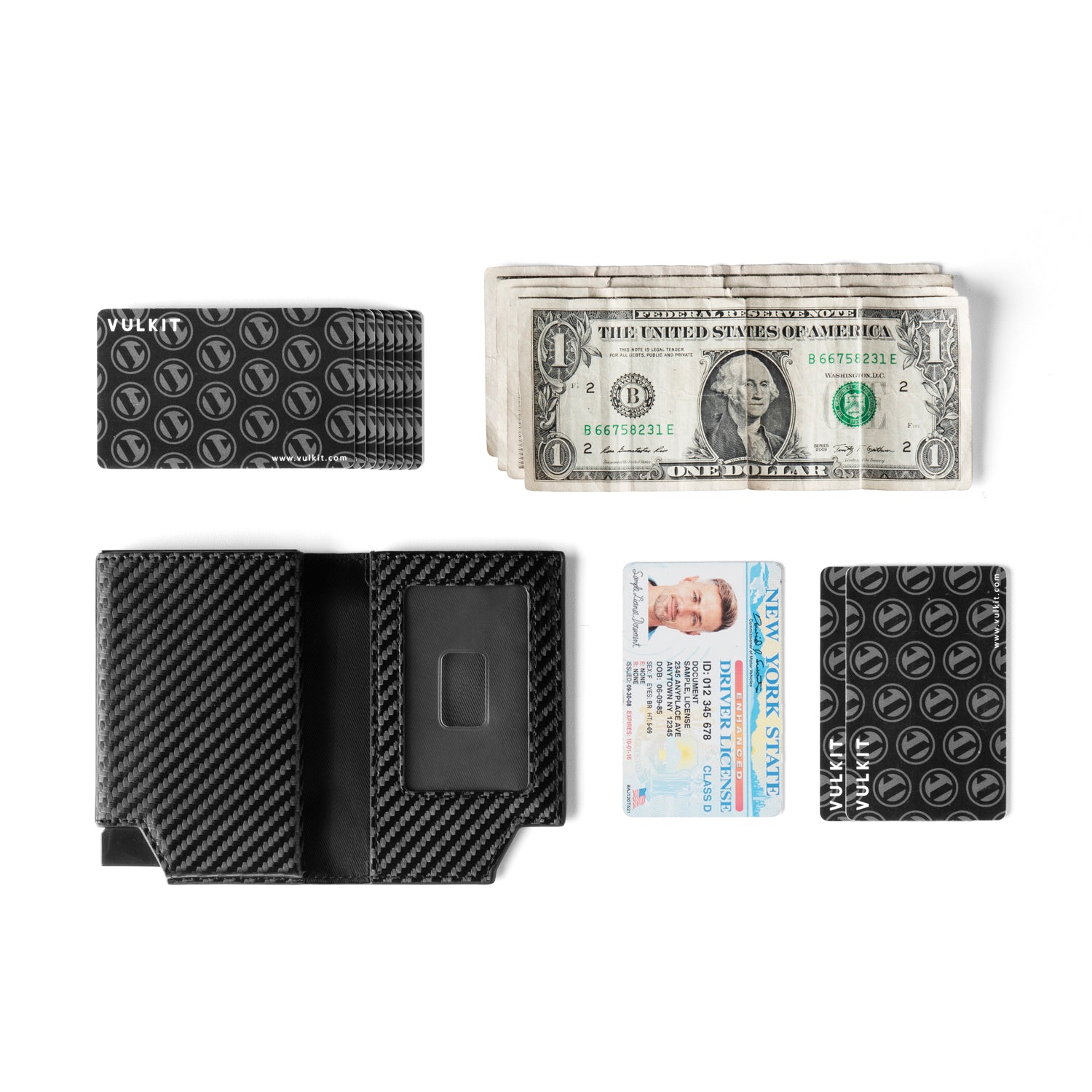 VC402 Patented Slim RFID Blocking Card Holder with Banknote Compartment & Secure Magnetic Closure - Perfect for Travel, Business & Everyday Wallet Organizer