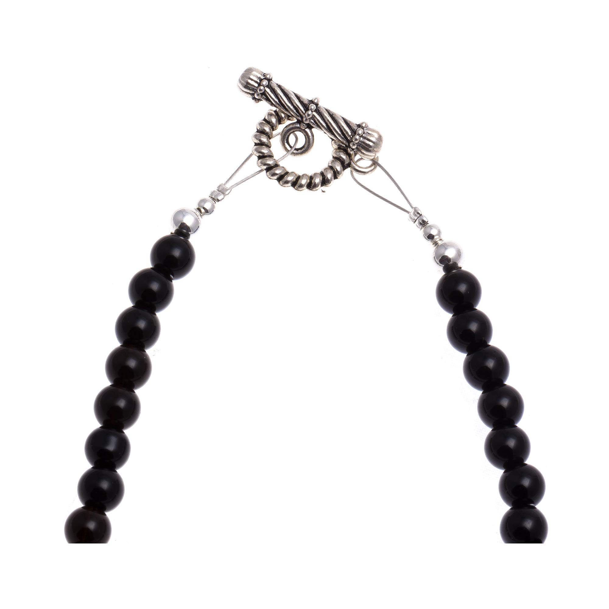 Certified Authentic Navajo Nickel Natural Black Onyx Native American Necklace - Handcrafted Sterling Silver Jewelry for Women, Spiritual Protection & Boho Style - Perfect for Gift Giving, Ceremonial Wear & Everyday Fashion