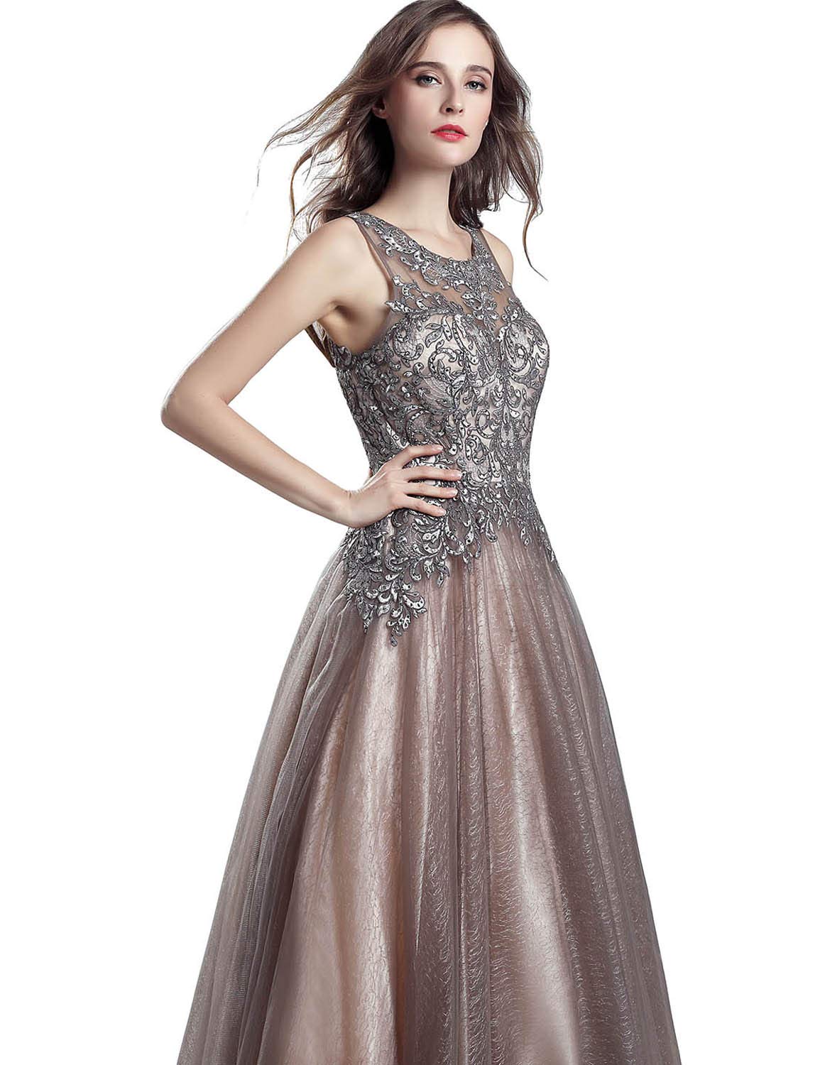 Sarahbridal Women's Long Beaded Pearl Prom Evening Dresses 2022 - Elegant Wedding Party Ball Gowns for Homecoming, Formal Events & Special Occasions