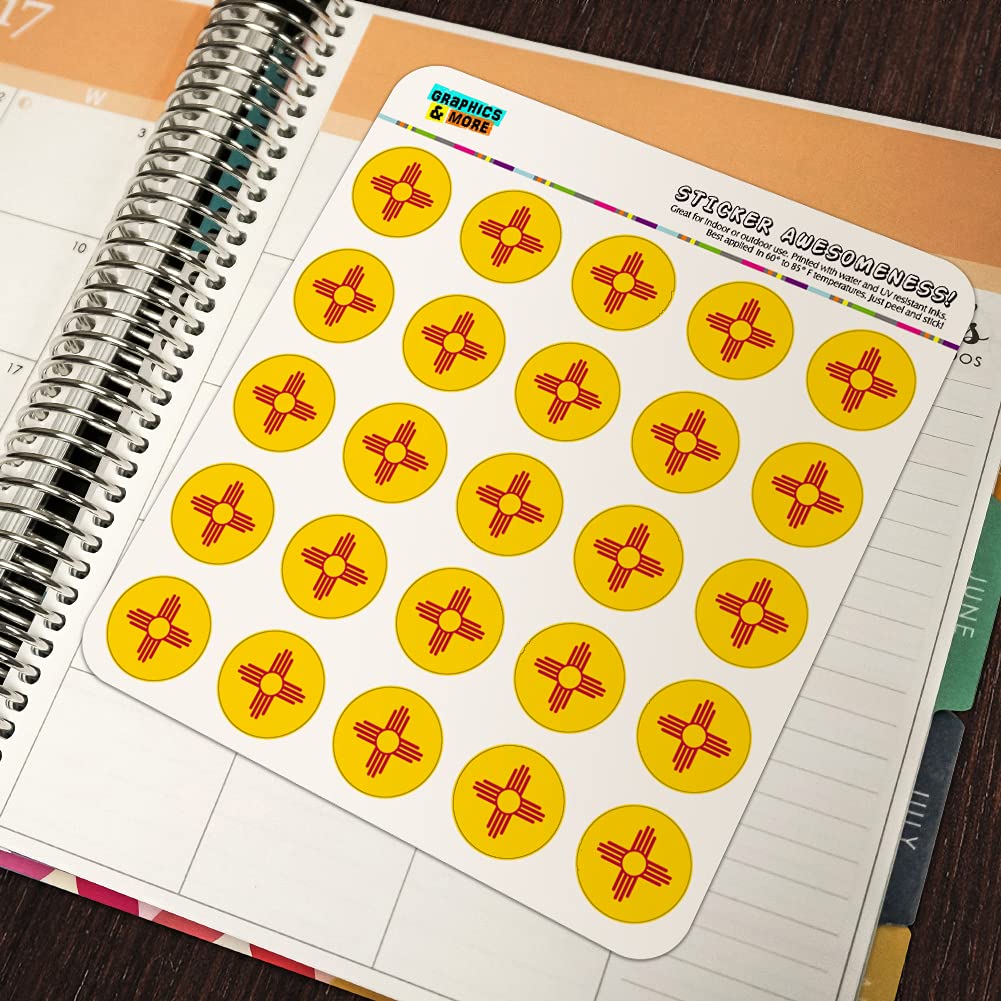 New Mexico State Flag 1 Inch Clear Stickers for Planners, Scrapbooking, DIY Crafts - Perfect for Bullet Journals, Scrapbooks, and Decorative Projects