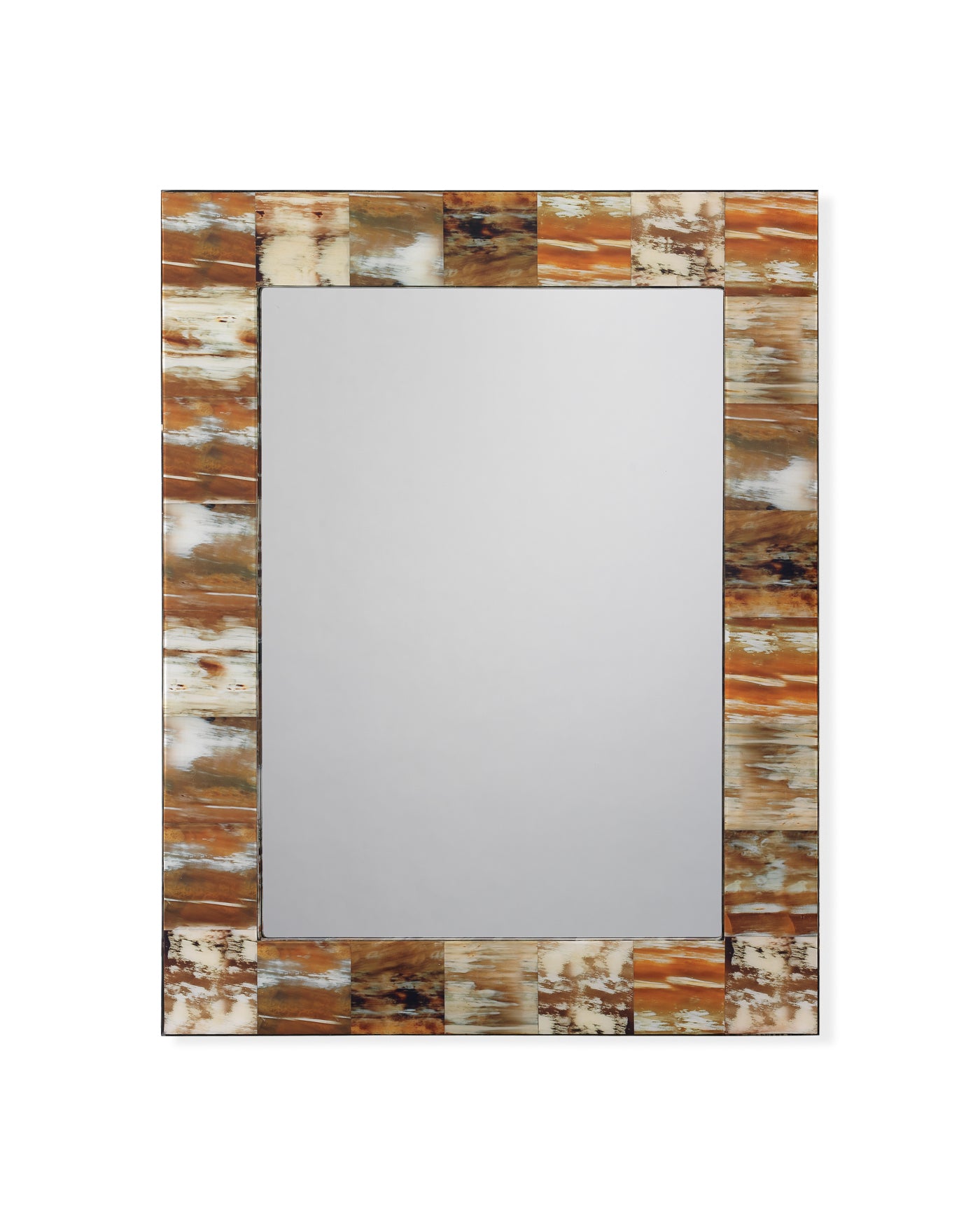 Vintage Style Faux Horn Rectangular Wall Mirror - Handcrafted Boho Decor for Living Room, Bedroom & Entryway - Perfect for Home Decor & Interior Design