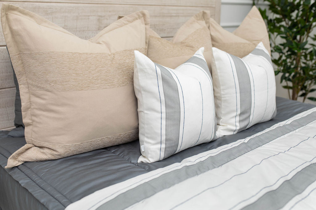 Ethan Medium Pillow Cover - Soft & Breathable Cotton Pillowcase for Home Decor, Bedroom, Living Room, Sofa - 20x26 Inches, White