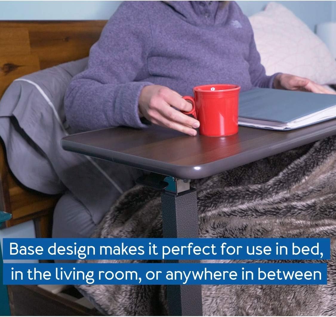 Adjustable Hospital Bed Table with Wheels - Overbed Tray Table for Laptop, Meals & Reading - Perfect for Recliners, Beds, Sofas & Home Care Use