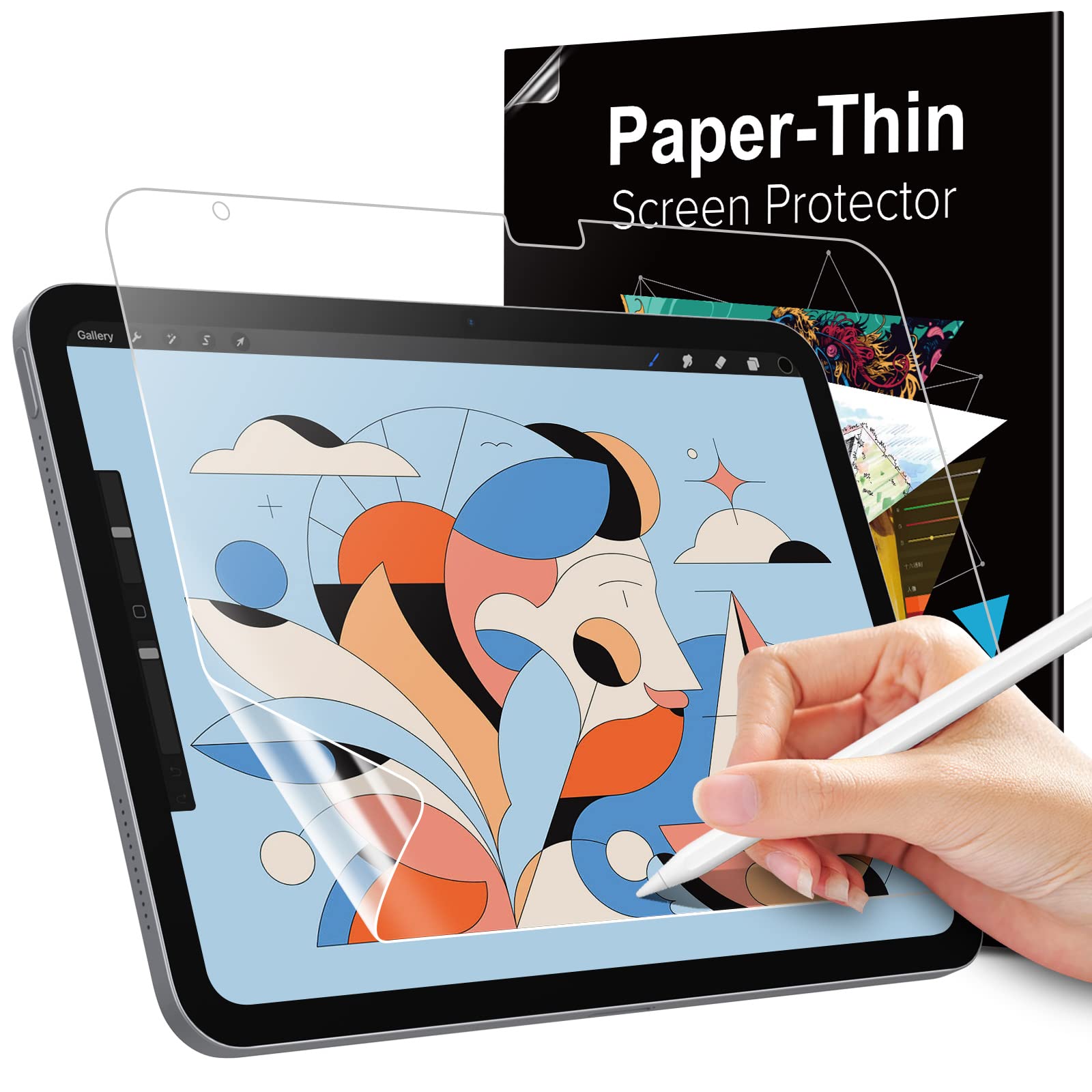 MoKo Paper Feel Matte Screen Protector for iPad 10th Generation 10.9 Inch (2022 Model) - Anti-Glare PET Film with Paper-Like Texture for Smooth Drawing & Writing - Ideal for Artists, Students & Professionals (1-Pack)