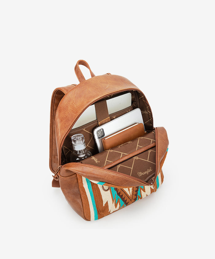 Wrangler Aztec Knitted Backpack - Stylish & Durable College Backpack for Women & Men - Perfect for School, Travel & Outdoor Adventures