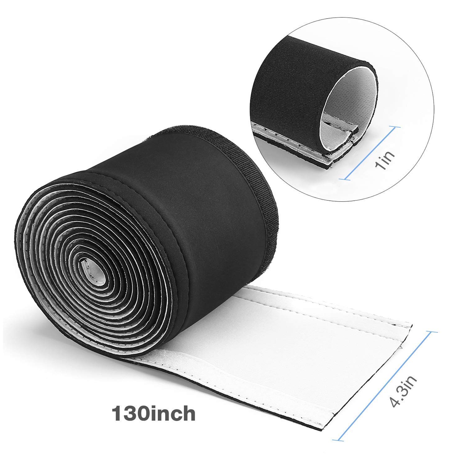 JOTO 4 Pack Cable Management Sleeve with 10.83ft Flexible Cord Organizer & Cable Ties - Wire Organizer for Home Office, Computer Desk, TV Entertainment Center, Gaming Setup