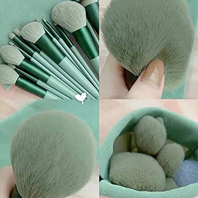 Glowhouse 13pc Makeup Brush Set with Pouch - Soft Cosmetic Brushes for Professional Makeup