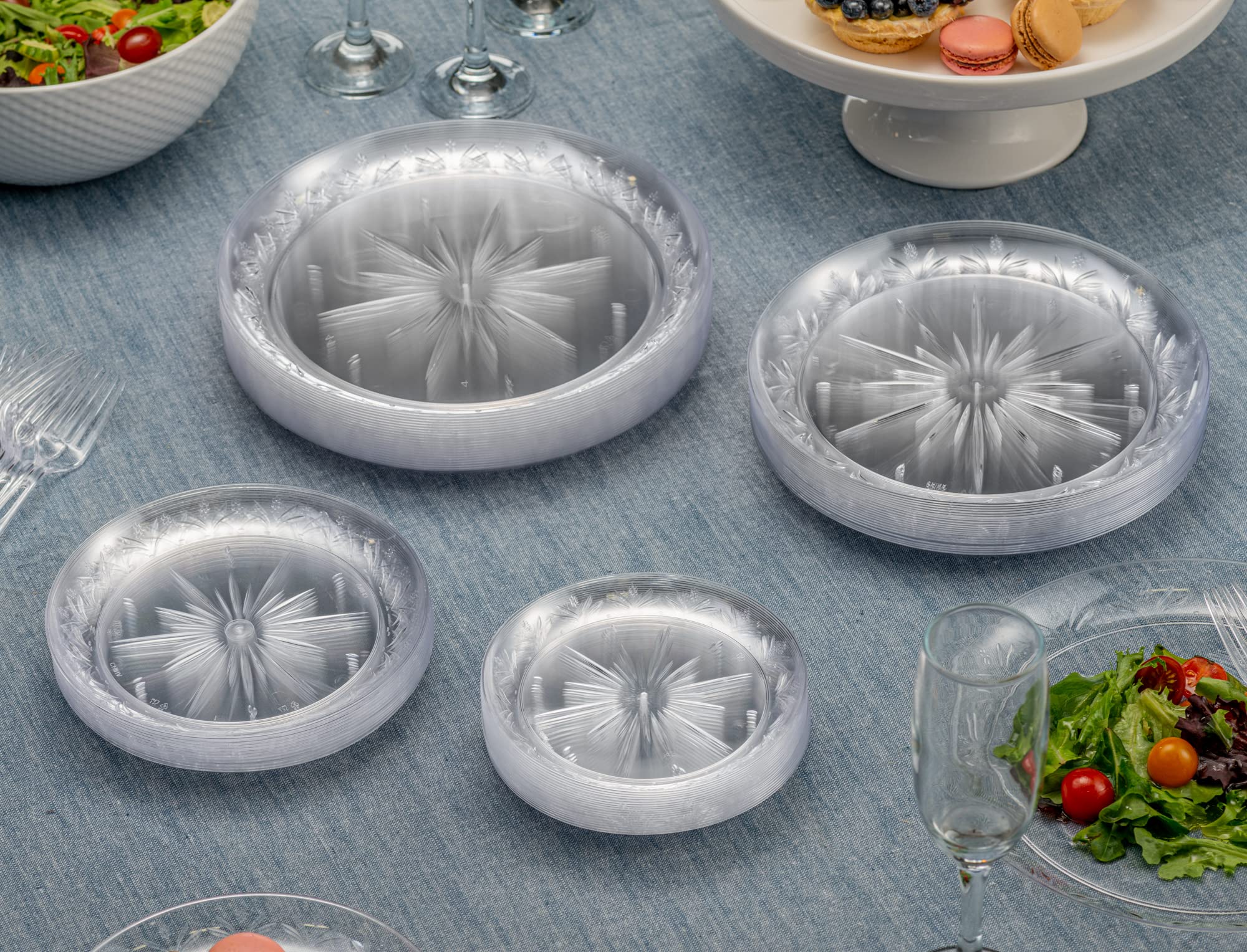 PLASTICPRO Premium Heavy Duty Clear Disposable Plastic Plates - 10 Inch (240 Count) - Ideal for Parties, Picnics, BBQs & Catering Events