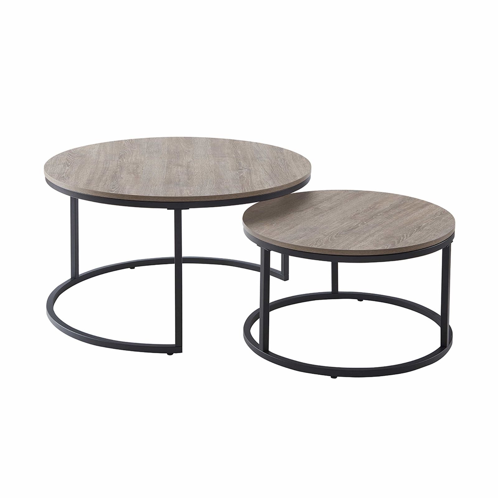 ECHO 800 Nested Coffee Table Set - Solid Oak Wood Modern Living Room Furniture - Perfect for Small Spaces, Apartments & Home Decor