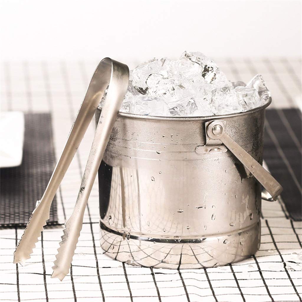 Premium Stainless Steel Ice Bucket with Ice Clip - Wine Chiller for Champagne, Beer & Cocktails - Perfect for Home Bars, Parties & Outdoor Gatherings