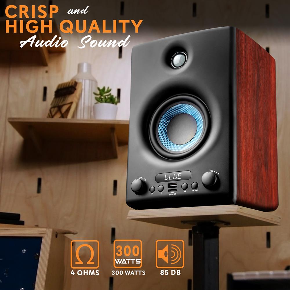 High Fidelity Bookshelf Speakers for Home Audio - Premium Sound Quality for Music, Movies & Gaming in Living Room, Office or Studio
