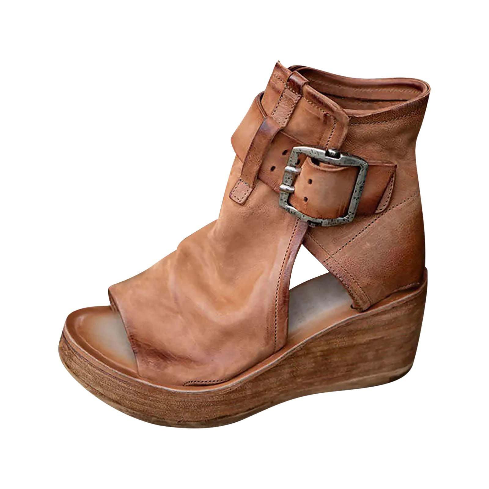 Women's High-Top Wedge Sandals - Summer Fashion Thick Sole Roman Fish Mouth Sandals for Beach, Vacation & Casual Outfits