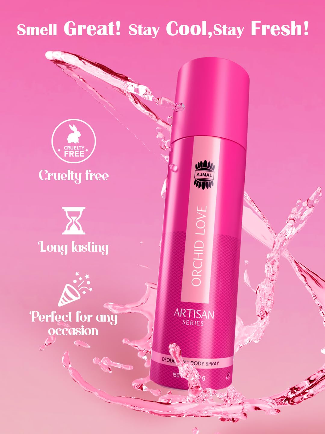 Ajmal Artisan Orchid Love Deodorant Perfume 150ml - Long Lasting Floral Fragrance Spray for Women | Gift Set, Online Exclusive | Perfect for Daily Wear, Date Nights & Special Occasions