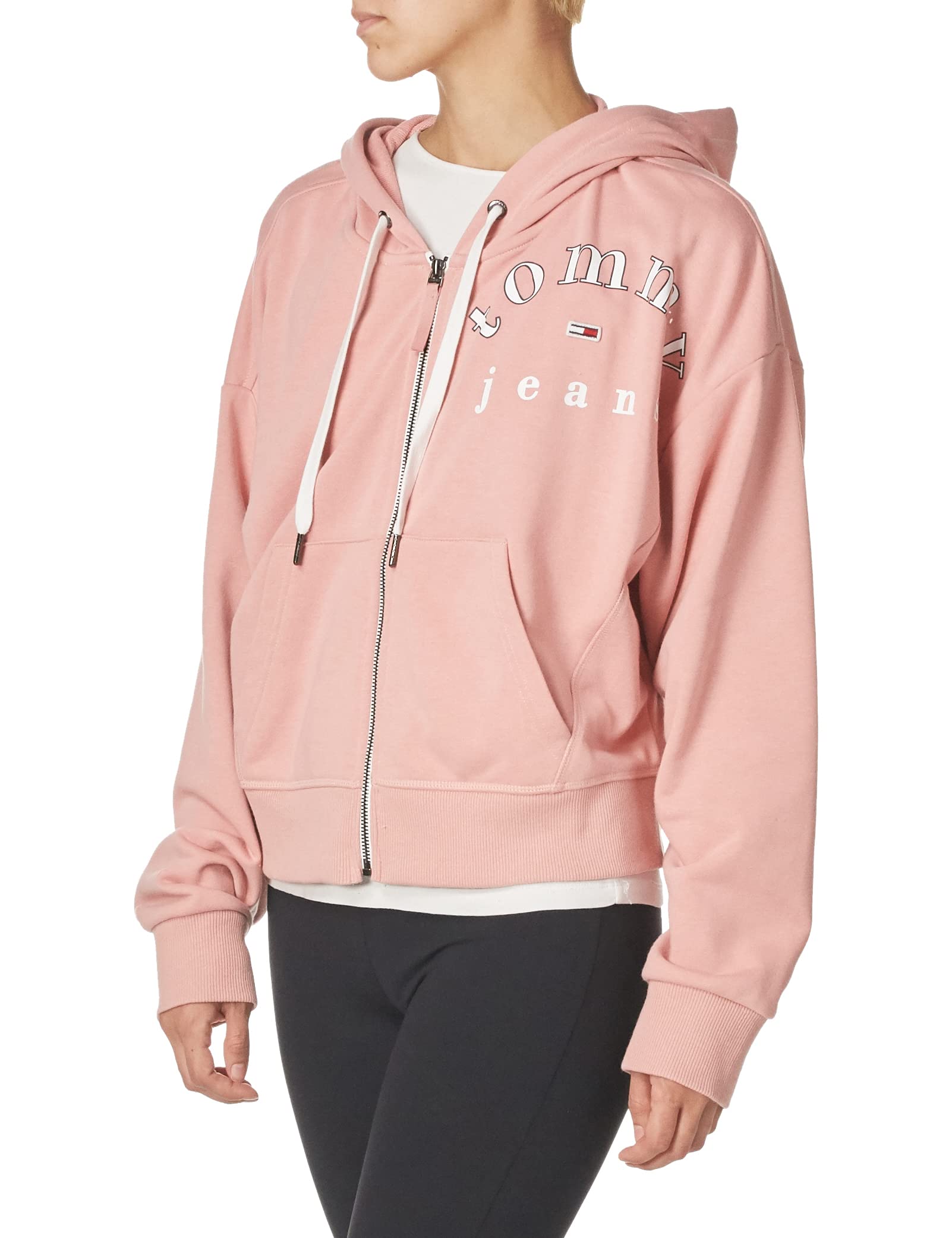 Tommy Jeans Women's Classic Zip-Up Hoodie Sweatshirt | Casual Pullover Fleece Jacket for Everyday Wear & Street Style Outfits