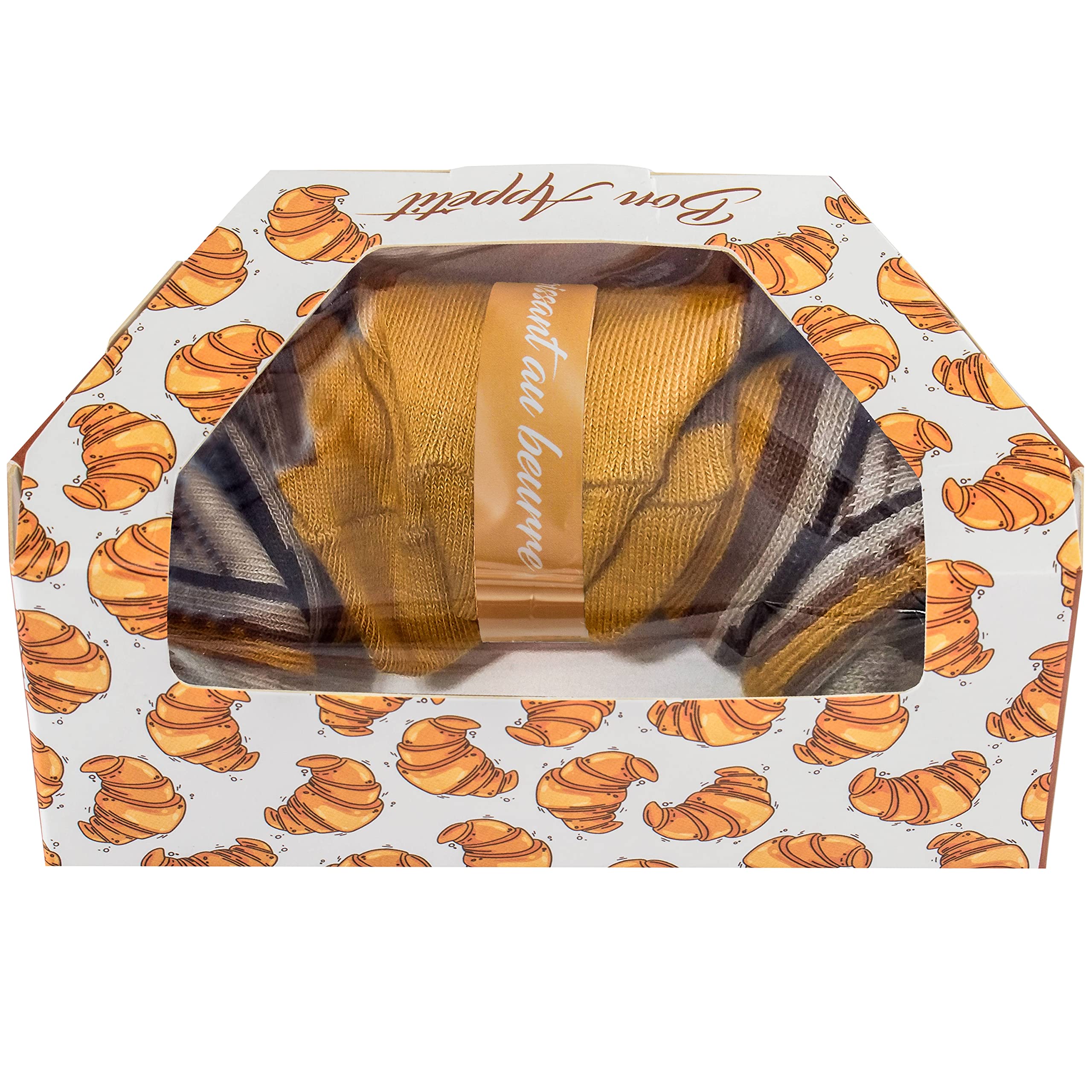 Rainbow Cotton Socks for Women & Men - French Croissants Design - Perfect for Casual Wear & Gifts