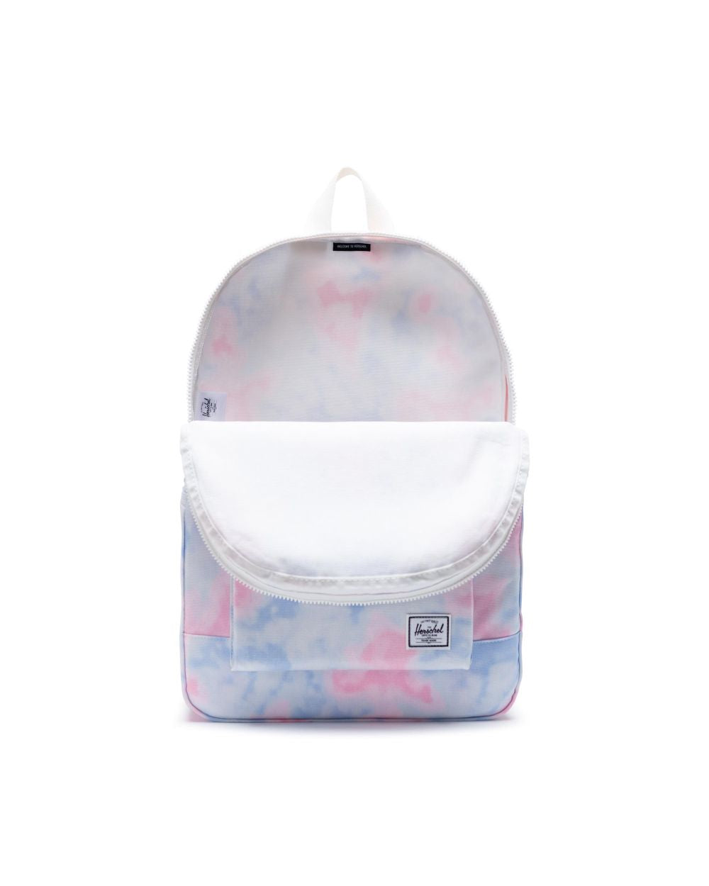 Herschel Supply Co. Daypack Backpack - Tie Dye Print & Blanc De Blanc Colors - Stylish Laptop Bag for College, Travel & Everyday Use
