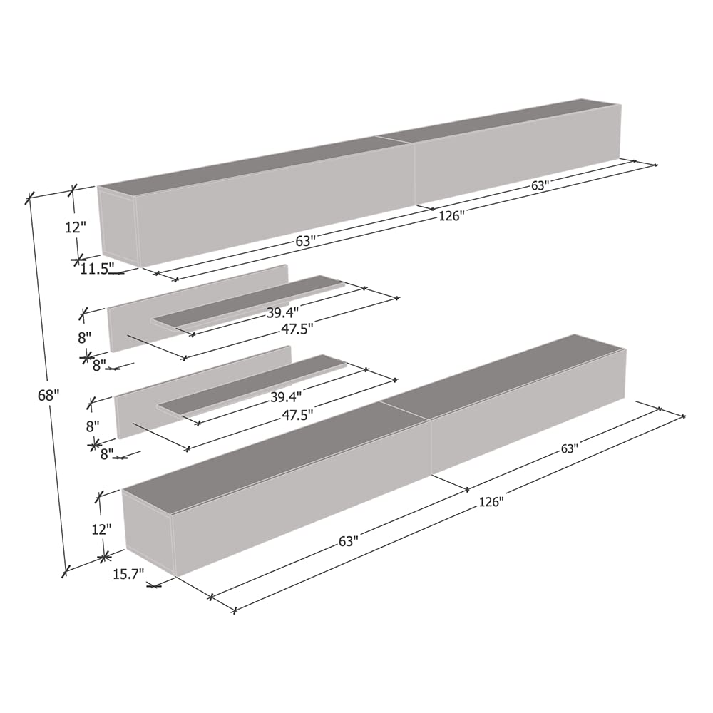 Modern White Wall-Mounted TV Stand with Storage Shelves & LED Lights - Floating Entertainment Center Console for Bedroom & Living Room - Perfect for Small Spaces & Home Theater Setup - Meble Furniture Fly I1 30TV Stand