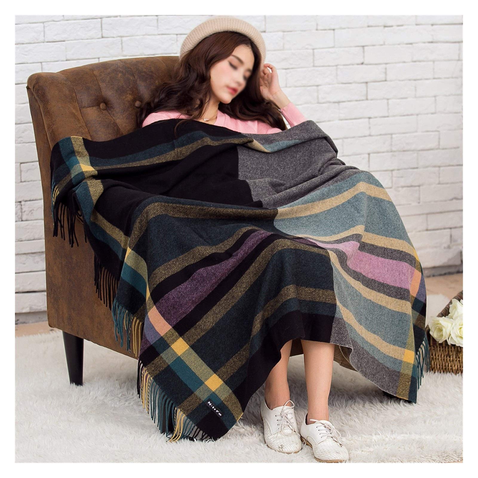 Luxury Cashmere Feel Pashmina Shawl Blanket for Women - Soft Wool Scarf Wrap with Tassels, Warm & Thick Winter Accessory (Multi-Colored) | Perfect for Travel, Office, and Cozy Evenings