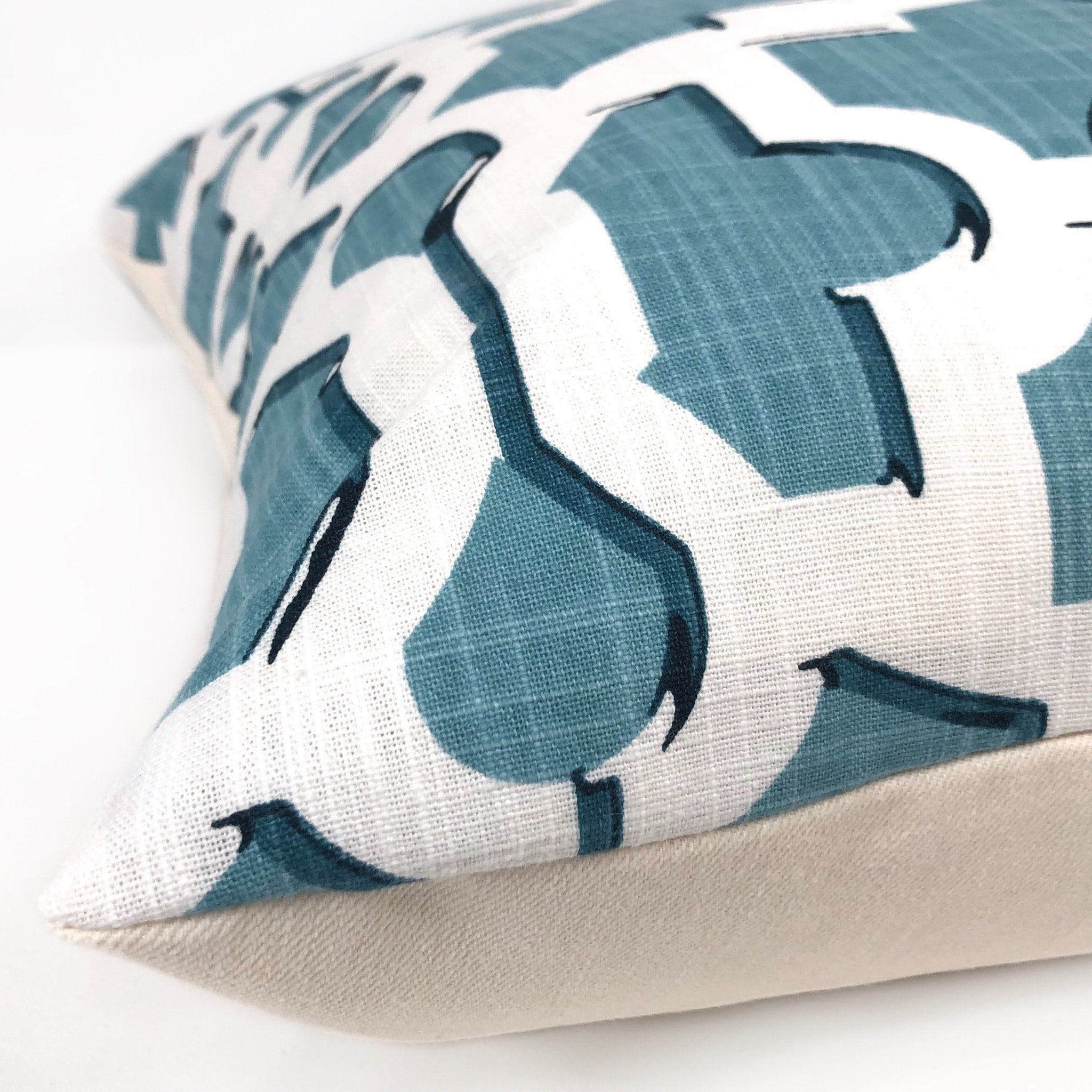 Artega Sky Blue & White Lattice Cotton Pillow Cover - Decorative Throw Pillow Case for Sofa, Bed, Couch - Home Decor, Living Room, Bedroom Accessories