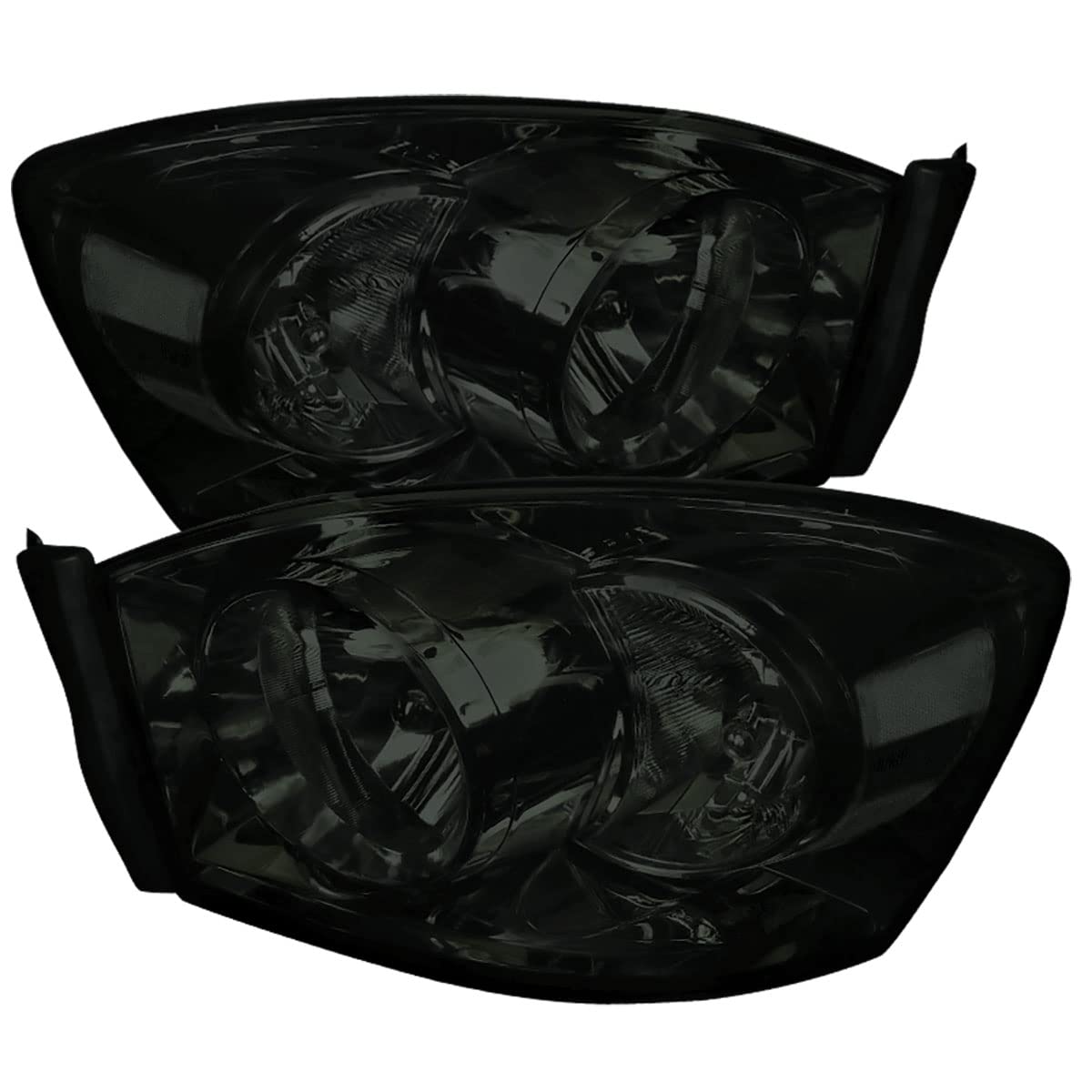2006-2008 Ram 1500 2500 3500 Replacement Smoke Headlights & Driving Lamps - Durable LED Light Upgrade for Night Driving & Off-Road Adventures