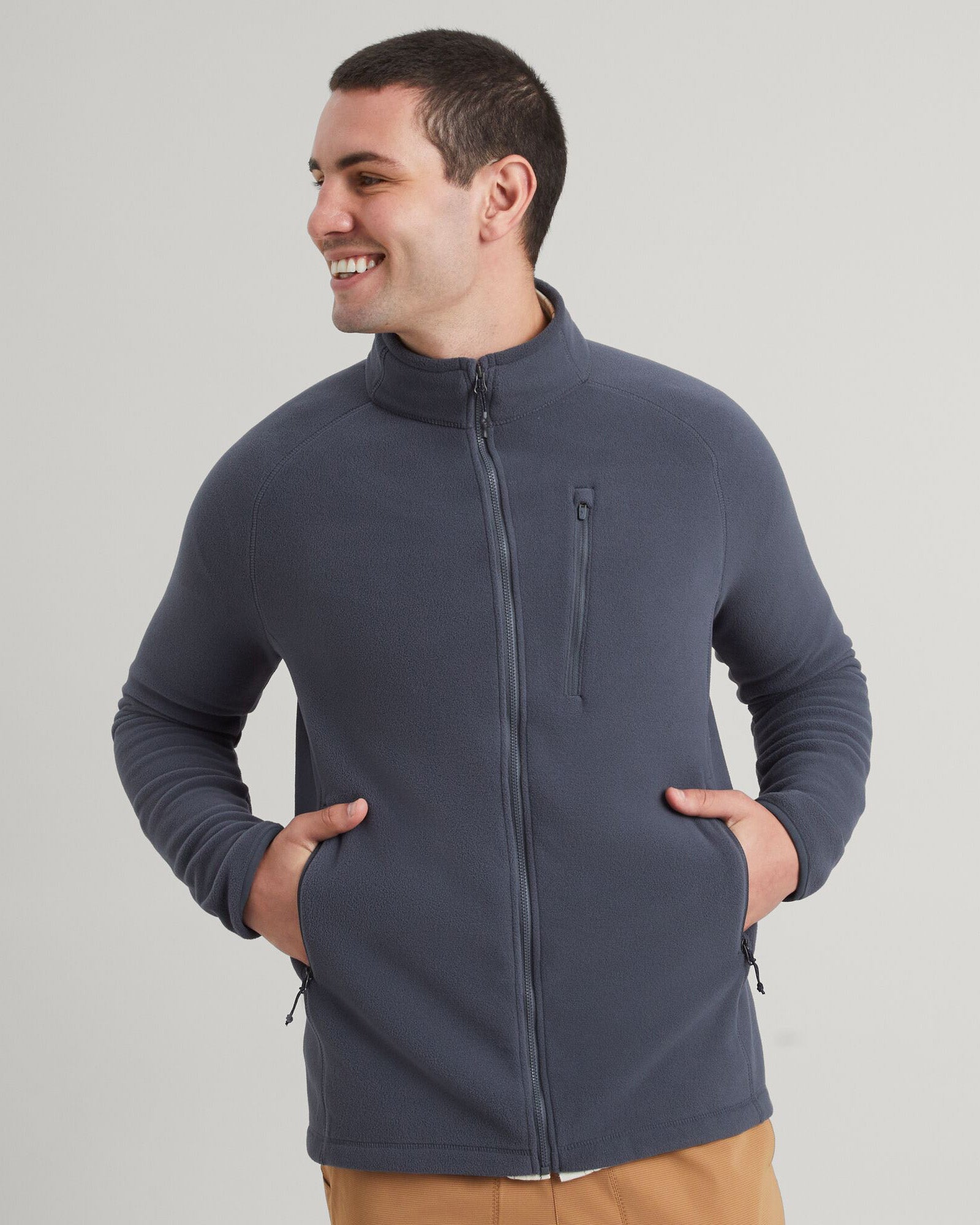 Men's Ridge 100 PrimaLoft Bio Fleece Jacket - Lightweight Warm Winter Coat for Hiking & Outdoor Activities - Night Black
