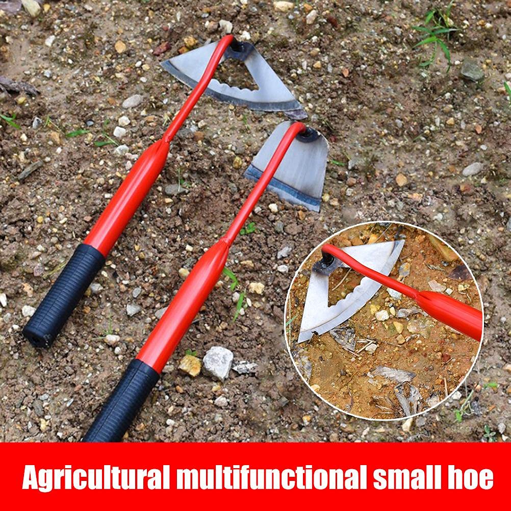 Shiker Gardening Hand Tools Set - Heavy Duty Steel Hoe, Shovel & Weed Puller with Ergonomic Rubber Handle for Weeding, Loosening Soil | Durable Outdoor Garden Tools for Planting, Landscaping & Yard Work