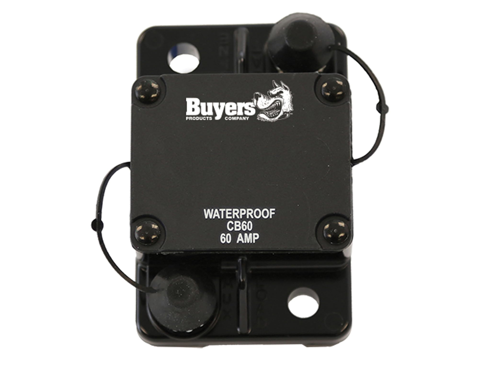 Buyers Products CB60 Circuit Breaker - 60 Amp Black Automotive Circuit Breaker for Car Audio, RV & Marine Electrical Systems