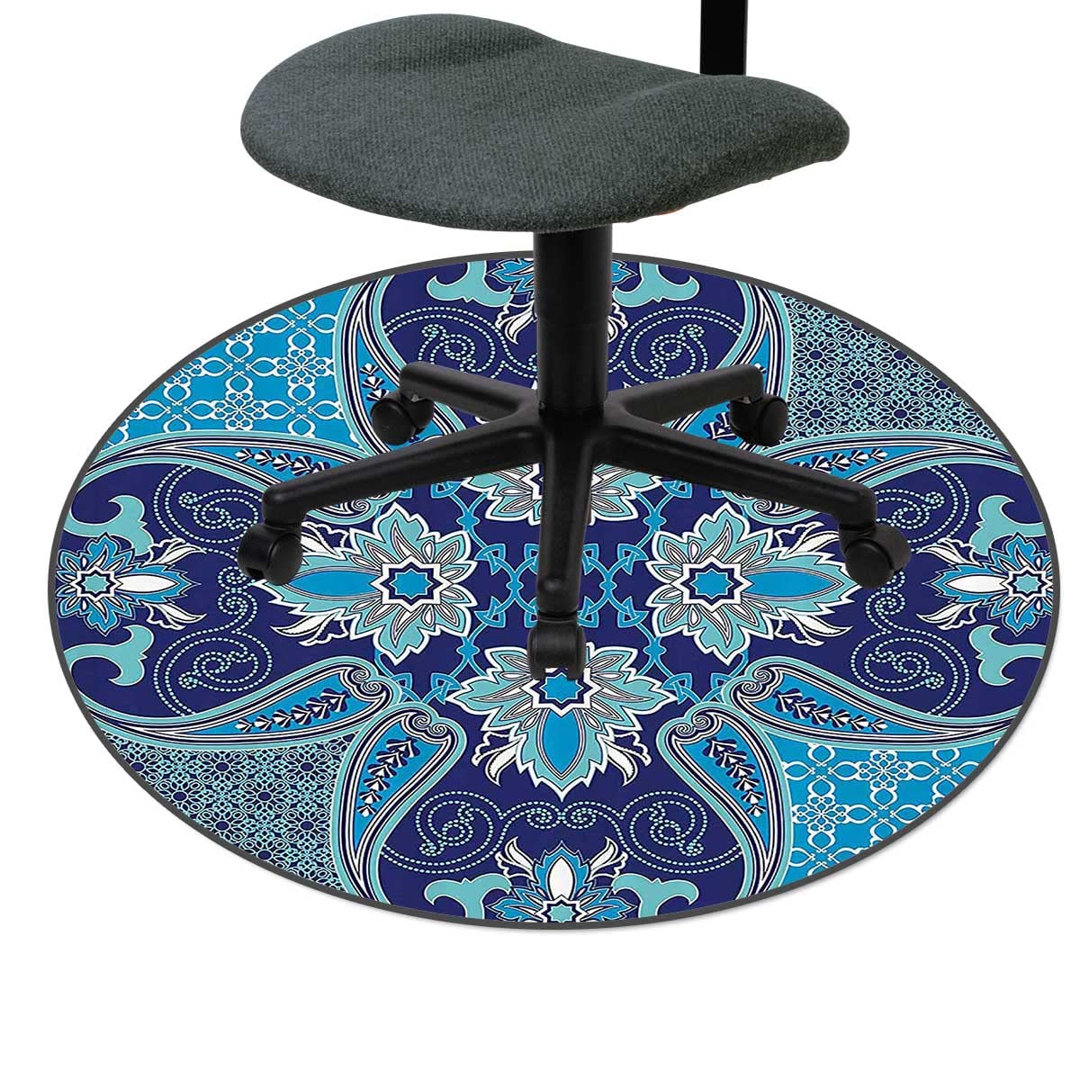 47 Inch Navy Blue Desk Chair Mat for Hardwood Floors - Non-Slip Office Chair Carpet Protector for Computer Workstations | Perfect for Home Office, Gaming Setup & Workspace Protection