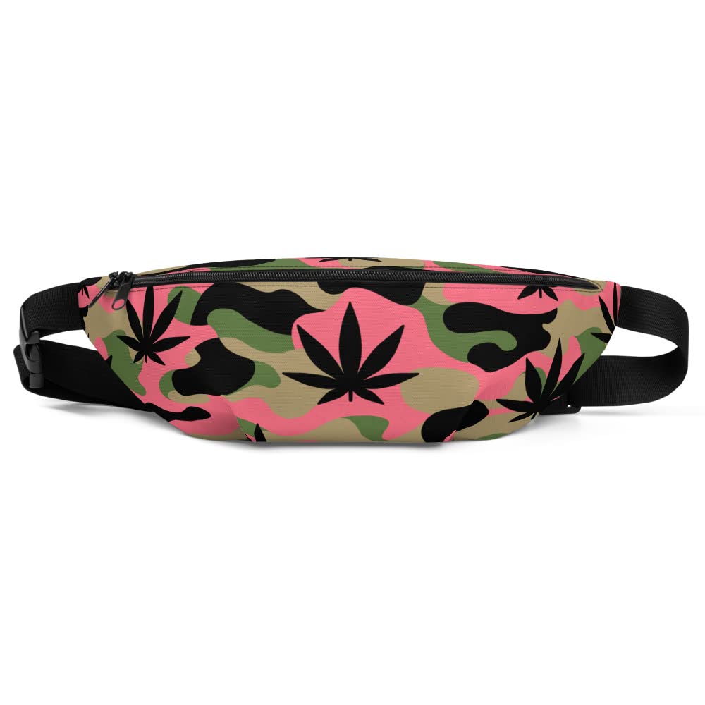 Camouflage Fanny Pack for Women - Pink & Green Crossbody Waist Bag for Hiking, Travel & Outdoor Adventures