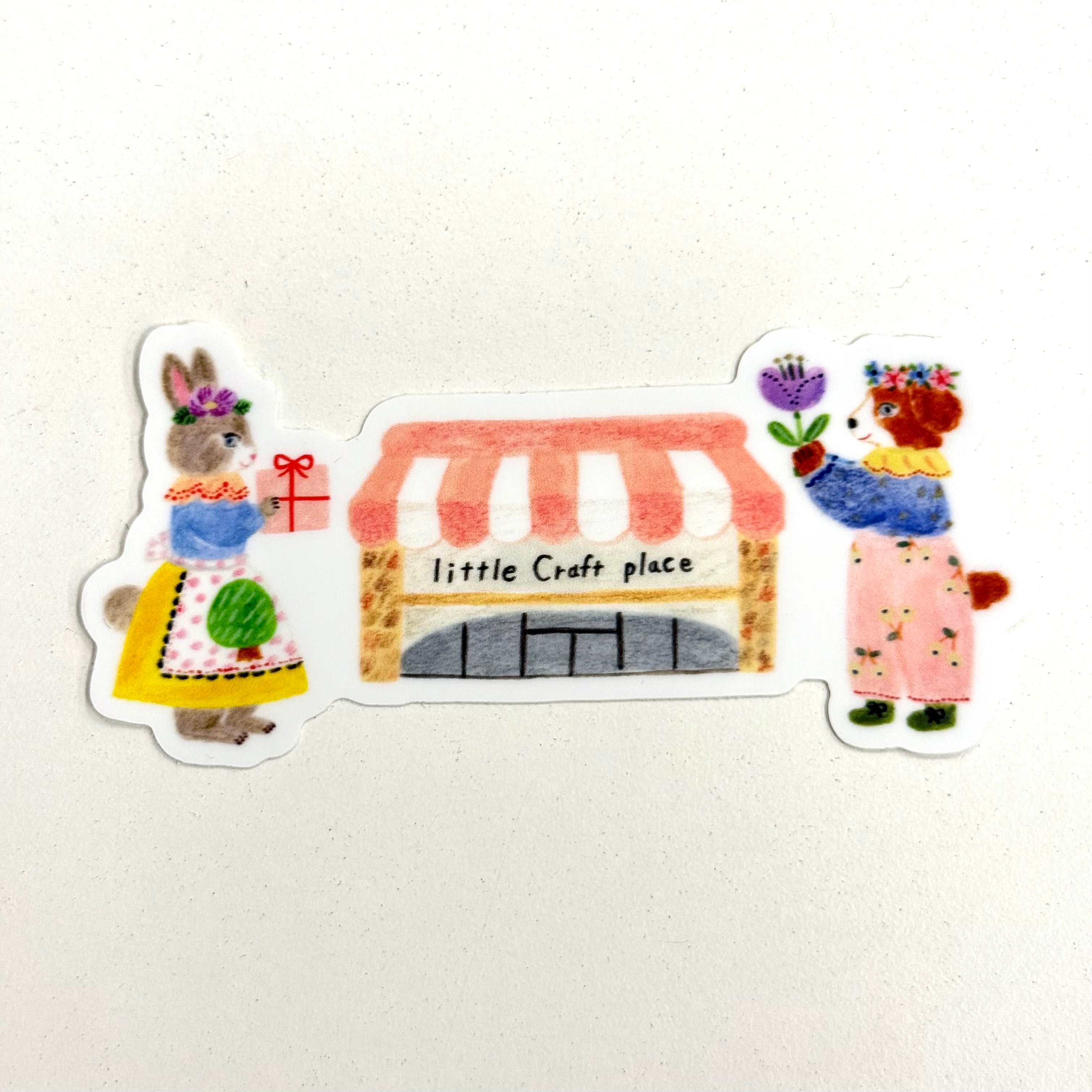 Aiko Fukawa x Little Craft Place Storefront Vinyl Sticker - Waterproof Decal for Laptops, Notebooks, Scrapbooks & DIY Crafts - Cute Japanese Kawaii Decoration for Stationery & Home Decor