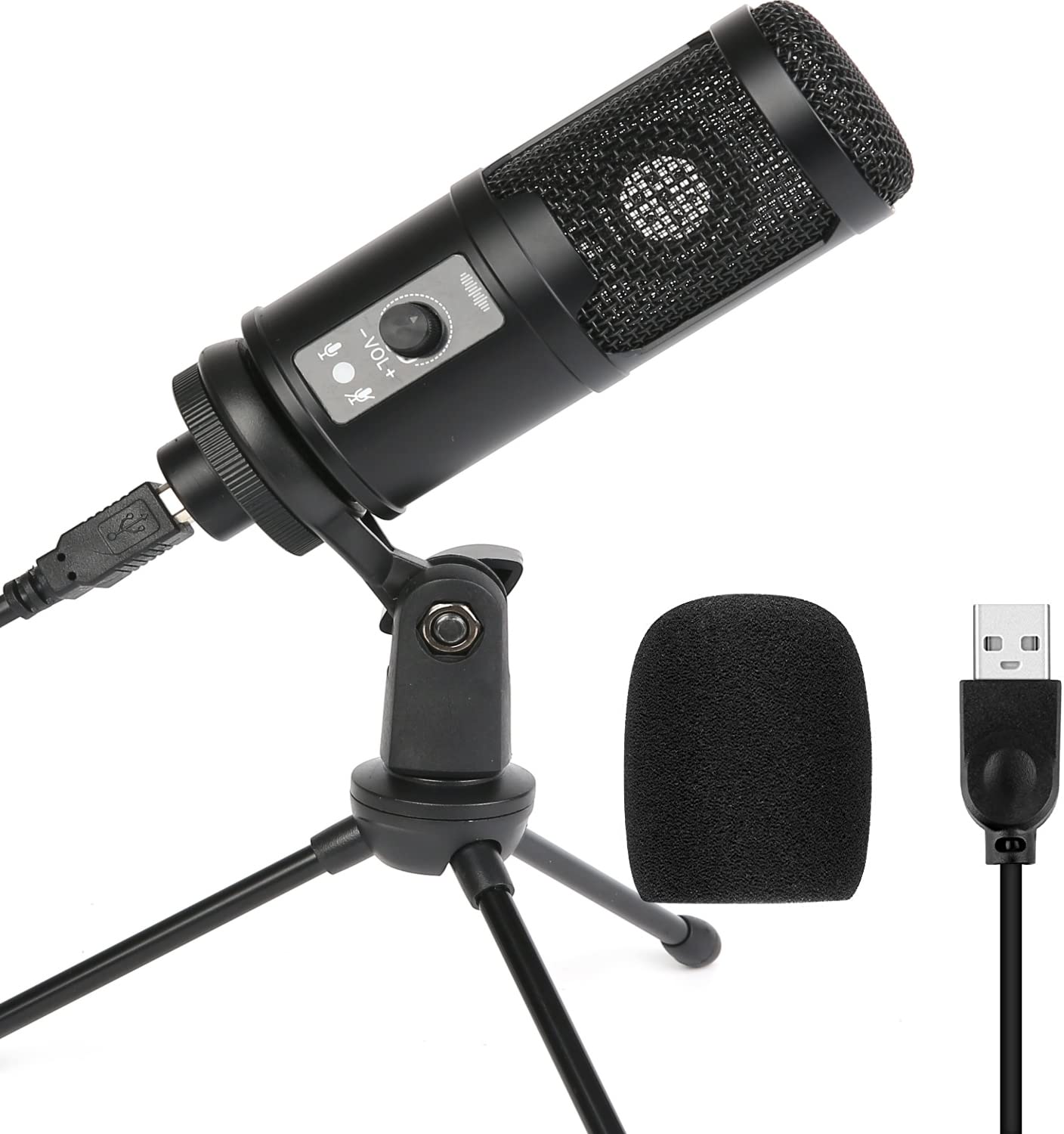 Premium USB Micro Microphone for PC - Nalle Metal Condenser Gaming Mic with Cardioid Pattern for Studio Recording, Podcasting, Streaming & YouTube Videos (Includes Tripod Stand) - Perfect for Home Studios, Twitch Streamers & Content Creators