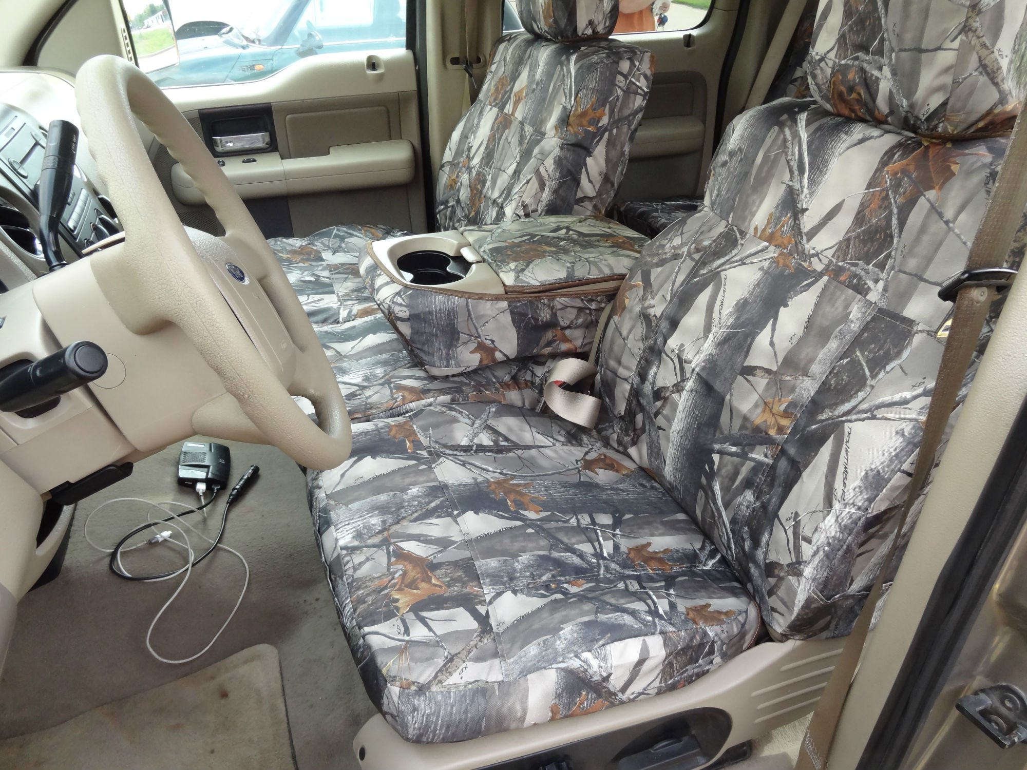 Durafit Waterproof Camo Seat Covers for Ford F150 Double Cab - Exact Fit Front 40/20/40 Split Bench & Rear 60/40 Split Bottom - Adjustable Headrests - All-Weather Protection - Perfect for Off-Roading, Hunting & Outdoor Adventures