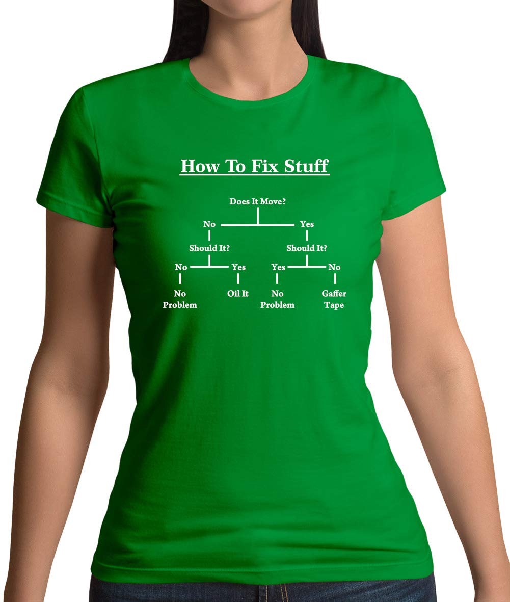 DIY Guide - How to Fix Things - Women's Crewneck T-Shirt for Home Repairs & Craft Projects | Comfortable Cotton Tee for DIY Enthusiasts