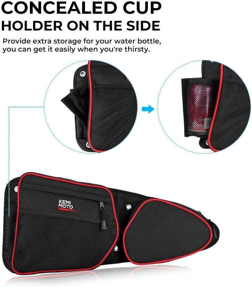 2023 KEMIMOTO UTV Storage Bags Set - Waterproof Door & Center Storage Organizer with Heavy-Duty Zippers | Fits Polaris RZR XP 1000 Turbo S/900 | 60