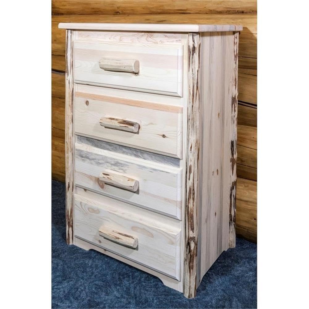 Montana Woodworks 4-Drawer Chest of Drawers - Unfinished Solid Wood Dresser for Bedroom, Living Room & Office Storage | DIY Furniture Project for Home Decor