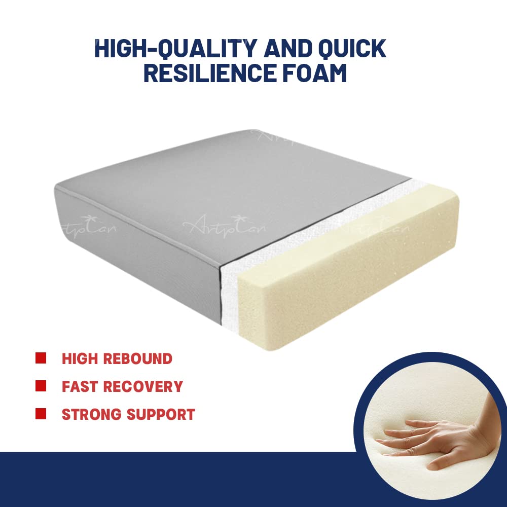 ARTPLAN All-Weather Deep Seating Loveseat Cushions Set of 5 - Waterproof Outdoor Patio Furniture Cushions for Sofa, Chair & Garden Lounge (Beige, 24x24in) - Perfect for Backyard, Poolside & Deck Relaxation