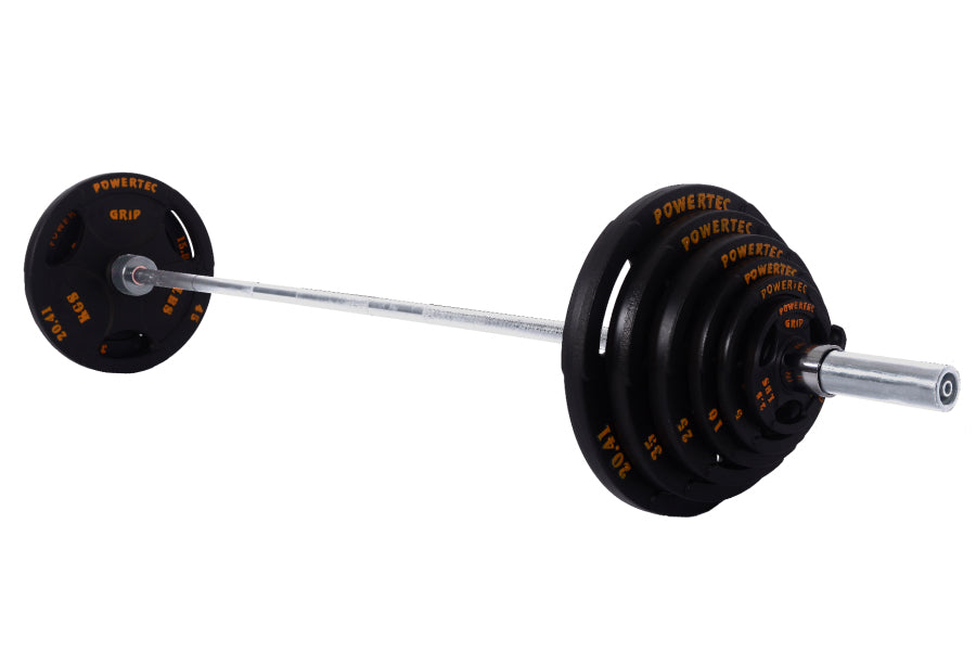 Powertec Olympic Weight Set - 300lbs Barbell Weight Plates for Strength Training - Perfect for Home Gym, CrossFit & Powerlifting Workouts