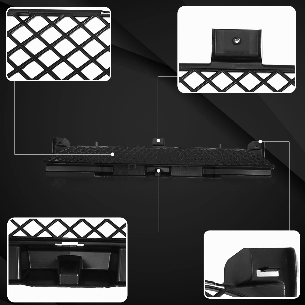 Autozensation Dodge Charger 2011-2014 Lower Mesh Grille - Matte Black Replacement Hood Grille for Enhanced Style & Airflow | Perfect for Car Upgrades & Customization